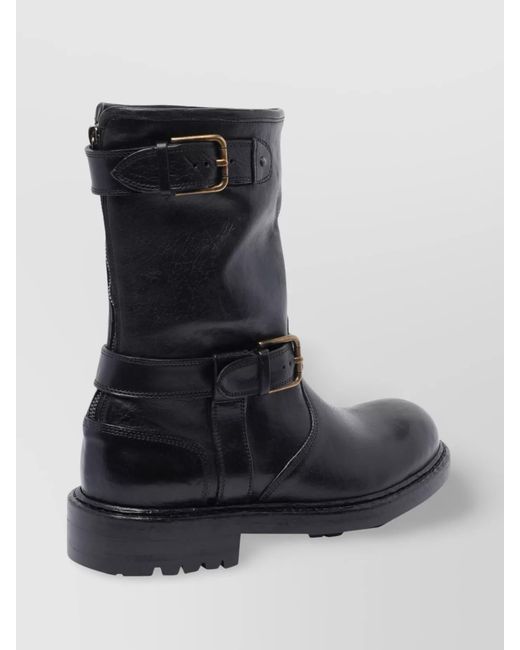 Dolce & Gabbana Black Leather Ankle Boots for men