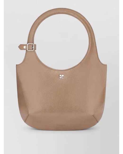 Courreges White Na Varnished Leather Shoulder Bag
