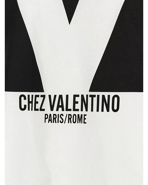 Valentino Garavani White Printed Cotton Crew Neck Short Sleeve T-Shirt for men