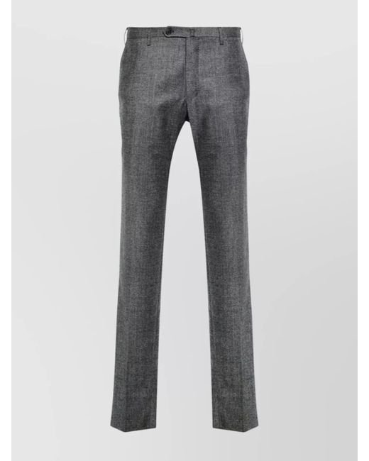 Incotex Gray Virgin Wool Straight-Leg Trousers for men