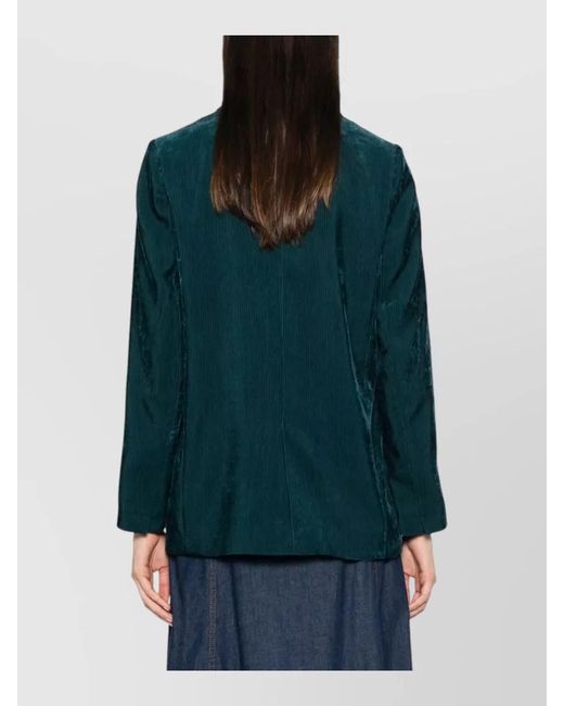 Forte_forte Green Velvet Single Breasted Tailored Jacket