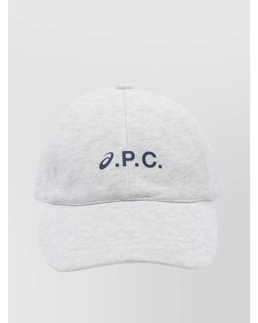 A.P.C. White Casual Baseball Cap With Curved Brim for men