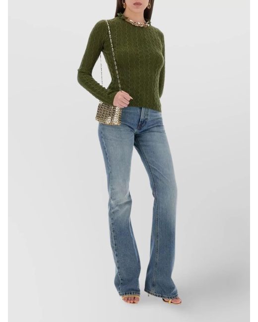 Rabanne Green Cashmere Wool Jumper