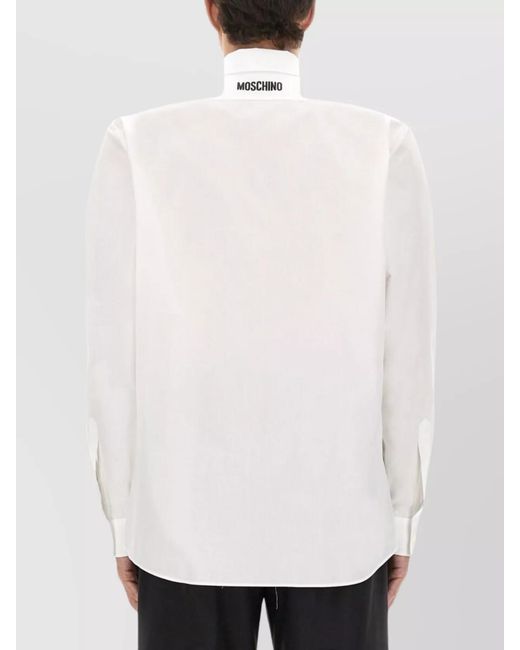 Moschino White Cotton Poplin Shirt for men