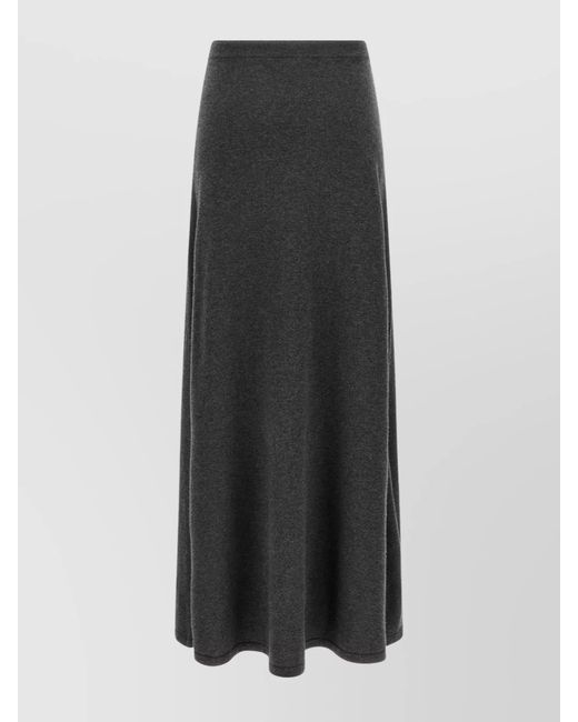 Balenciaga Black Wool Straight Maxi A-Line Skirt