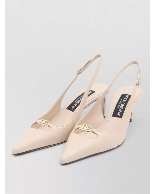 Dolce & Gabbana Natural Lambskin Slingback Pumps