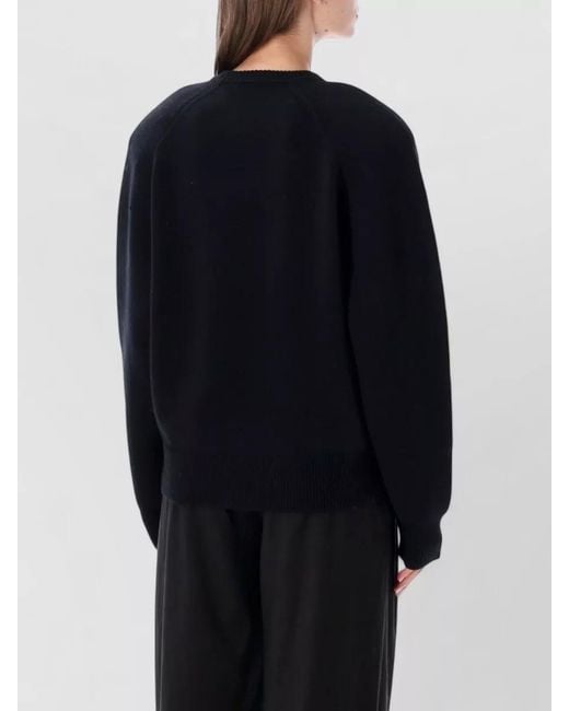 Frankie Shop Blue Lina Sweater Padded Shoulders Crew Neck