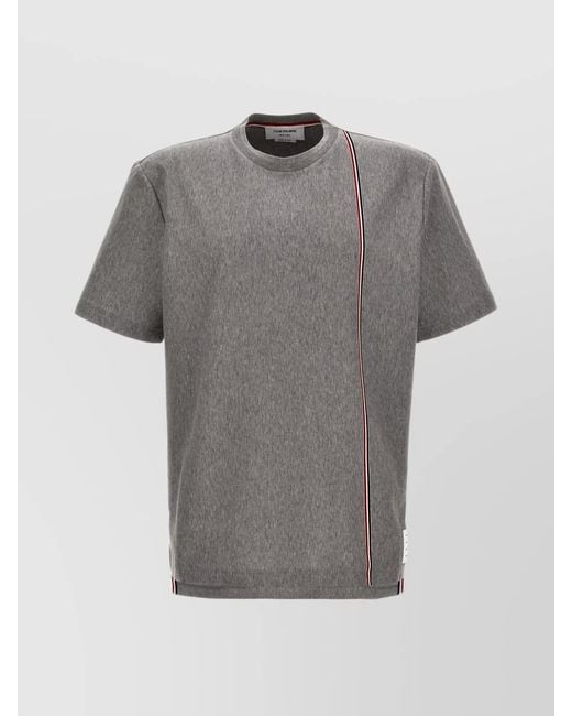 Thom Browne Gray Cotton Short-Sleeve T-Shirt for men
