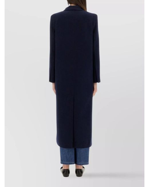 Max Mara Blue Cashmere Double-Breasted Coat