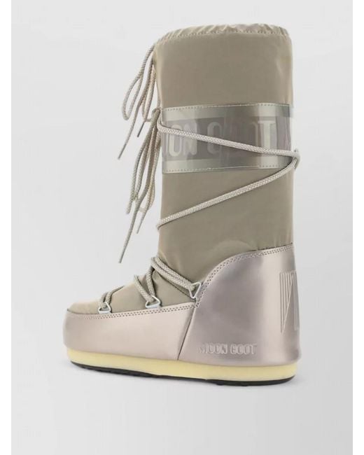Moon Boot Gray Icon High Top Waterproof Boots Rubber Sole