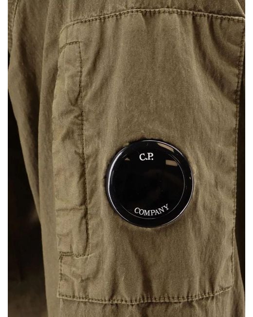 C P Company Green Cotton-Blend Sahariana Jacket for men