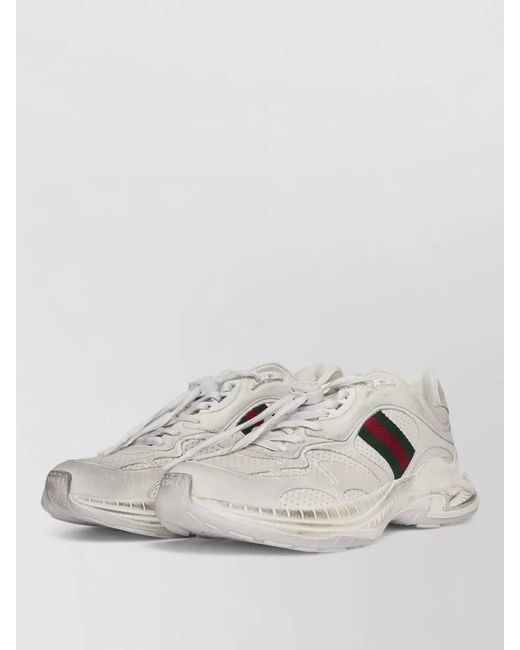 Gucci Gray Leather Low-Top Sneakers for men
