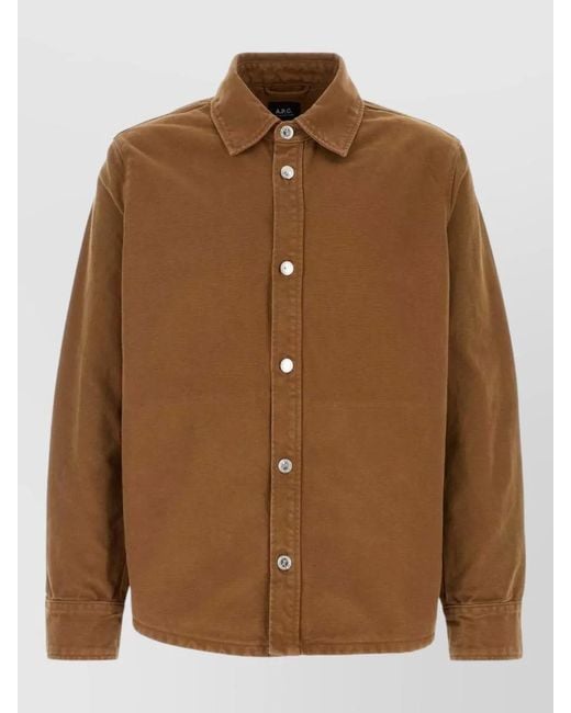A.P.C. Brown Button-Up Long-Sleeved Jacket for men