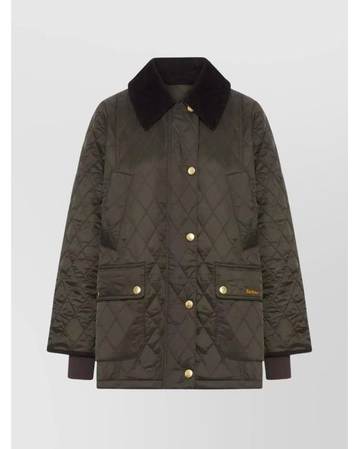 Barbour Gray Quilted Fitted Jacket