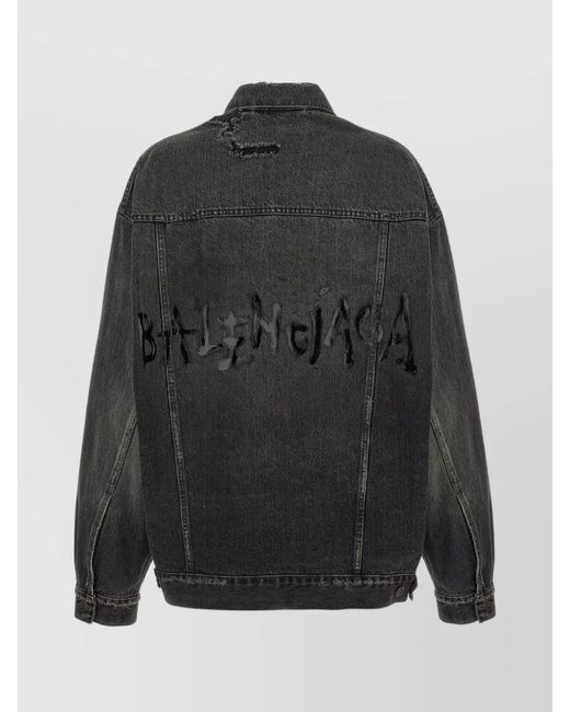 Balenciaga Black Denim Oversized Jacket