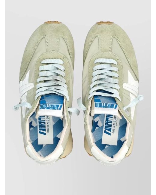 Golden Goose Deluxe Brand White Marathon Running Sneakers Retro Style Design