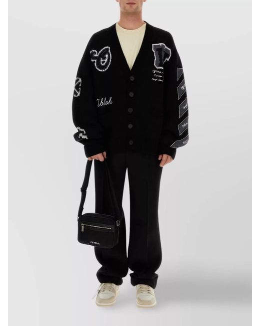 Off-White c/o Virgil Abloh Natural Cotton Logo-Embroidered Crew-Neck Short-Sleeve T-Shirt for men