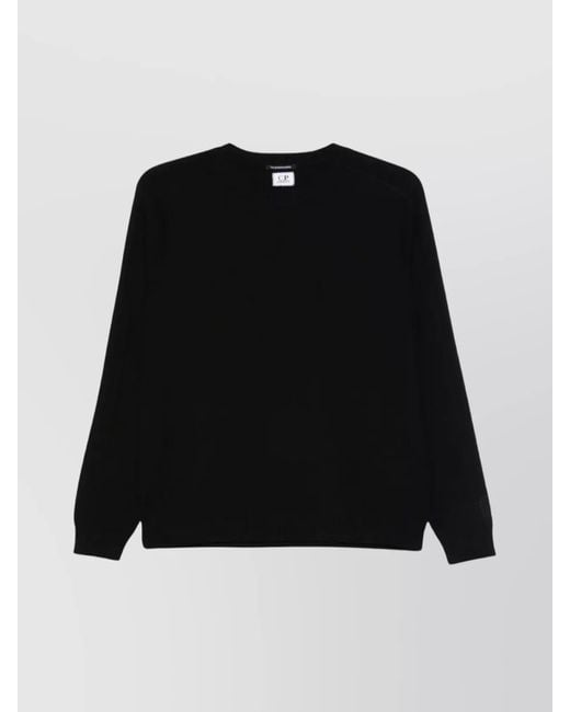 C P Company Black Cotton Knit Jumper for men