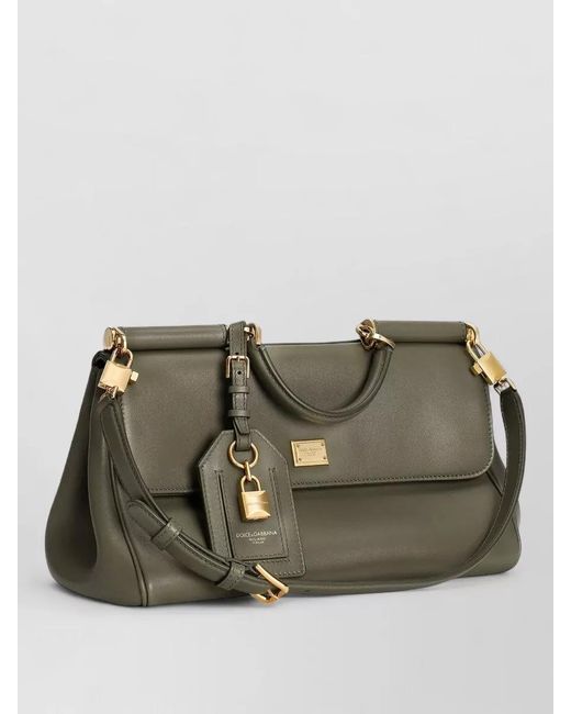 Dolce & Gabbana Natural My Sicily Medium Leather Clutch Bag