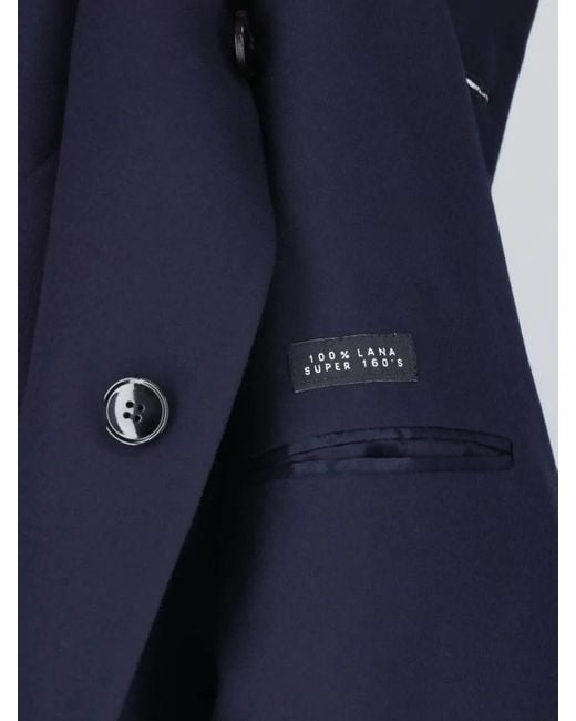 Giorgio Armani Blue Tailored Blazer High Collar Super 160S Wool for men