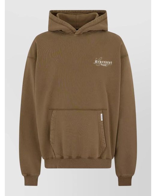 Represent Green Oversized Cotton Hoodie for men
