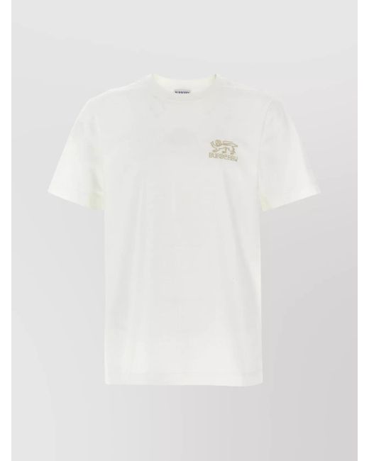 Burberry White Sp25 Cotton T-Shirt for men