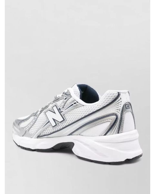 New Balance White Mesh Sneakers Rubber Sole Sporty Design