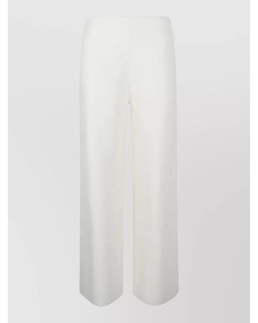 Max Mara White High Waist Trousers Seam Detailing Wide Leg