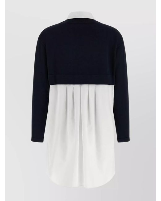 Elisabetta Franchi Blue Layered Knee-Length Dress
