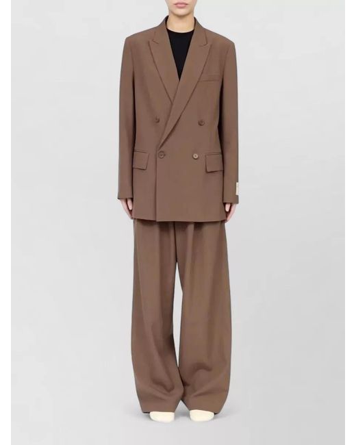 MM6 by Maison Margiela Brown Suit Jacket Peak Lapels Tailored Fit