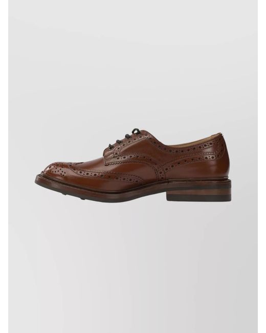 Tricker's Brown Leather Derby Shoes for men
