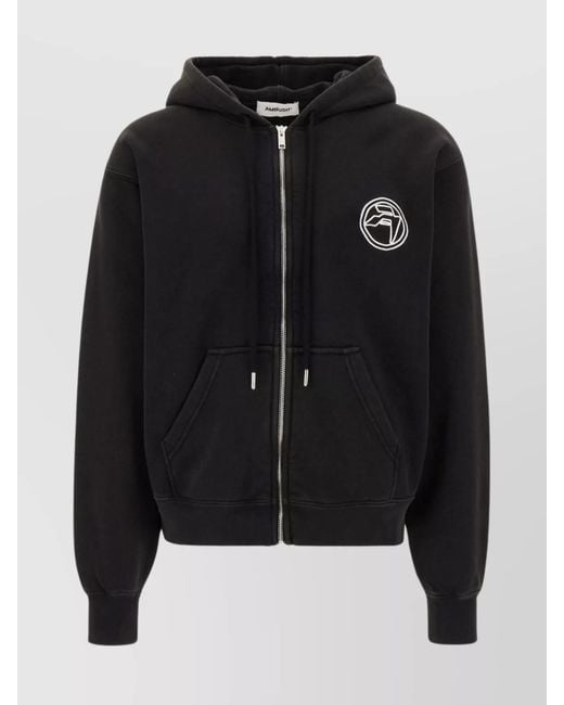 Ambush Black Cotton Zip-Up Hoodie for men
