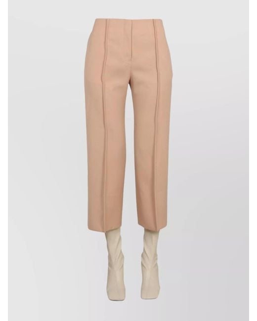 Jil Sander White Wool Cropped Trousers