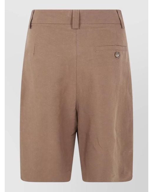 DR. HOPE Natural Linen-Blend Knee-Length Bermuda Shorts