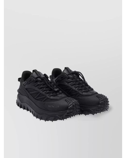 Moncler Blue Leather Low-Top Sneakers for men