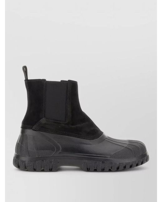 Diemme Black Balbi Ankle Boots Elastic Panels Lug Sole for men