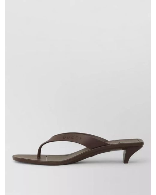 Gucci White Vittoria Thong Sandals Kitten Heel