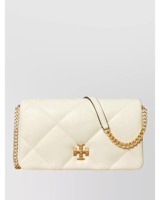 Tory Burch Natural Wallets Quilted Design Nylon Silk Chain Strap