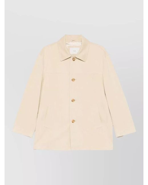 DUNST Natural Vegan Leather Jacket Collared Front Pockets