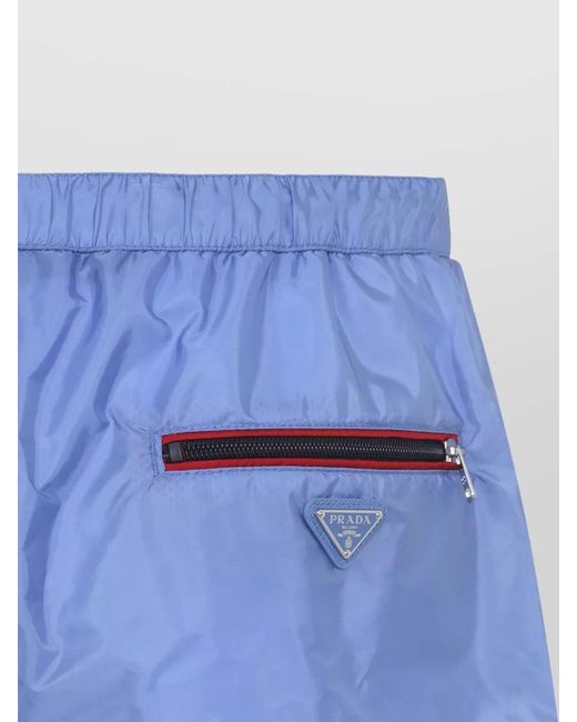 Prada Blue Recycled Nylon Swim Shorts for men