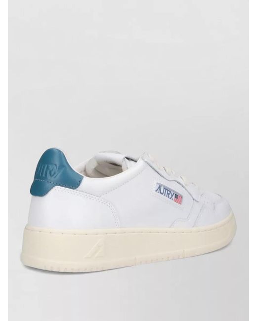 Autry White Lace Up Sneakers Contrast Heel Rubber Sole for men