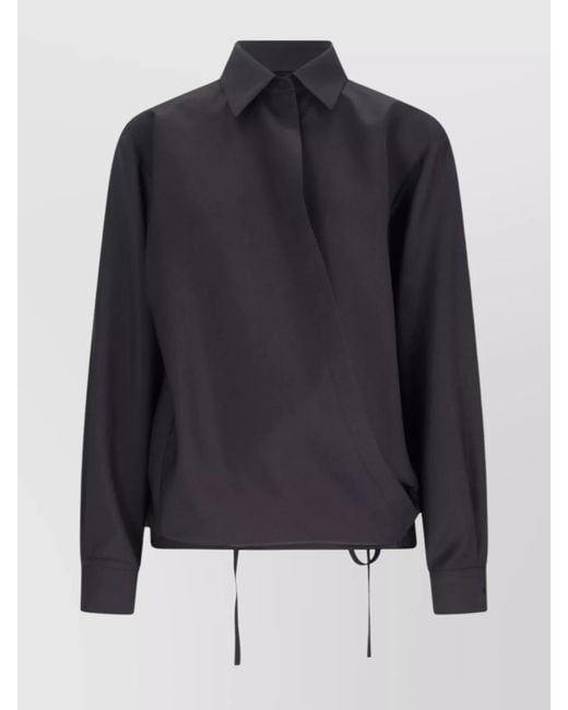 Valentino Blue Silk Wool Mohair Shirt