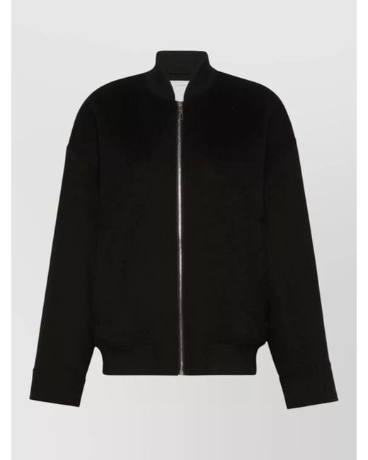 Sportmax Black Wool Regular-Fit Bomber Jacket