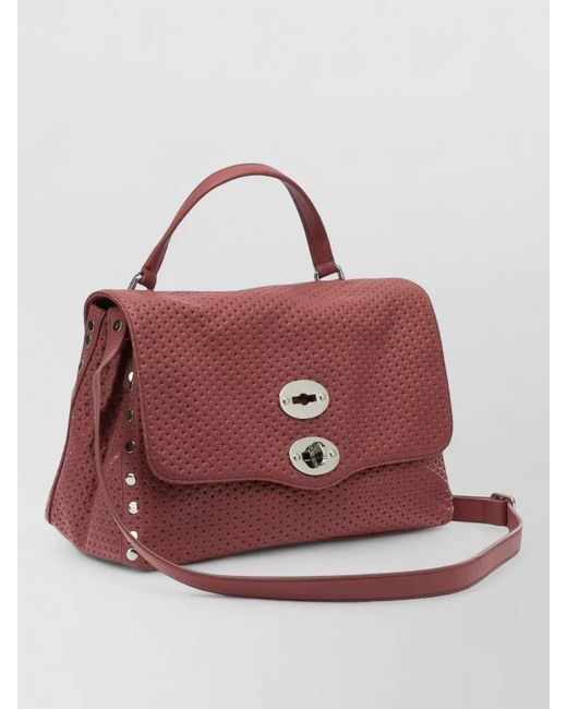 Zanellato Red Shoulder Bag Adjustable Strap Metal Hardware
