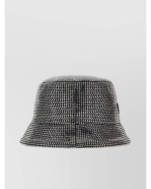Prada Gray Embellished Bucket Hat