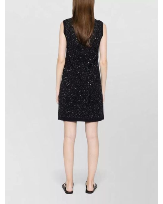 Fabiana Filippi Black Embellished Sleeveless Mini Dress