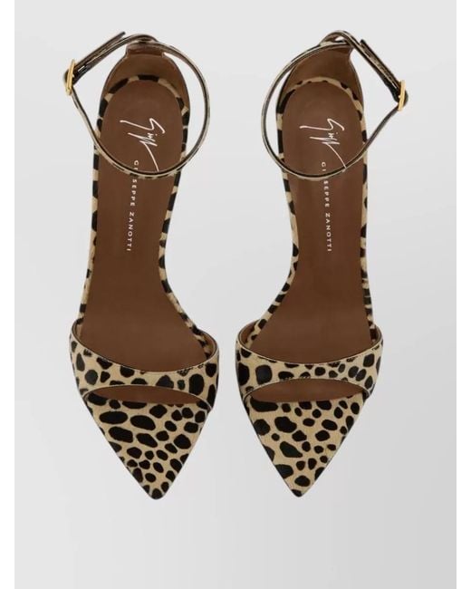 Giuseppe Zanotti Metallic Leopard Pony Skin Open-Toe Sandal