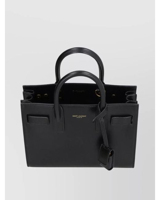 Saint Laurent Black Small Sac De Jour Leather Tote Bag