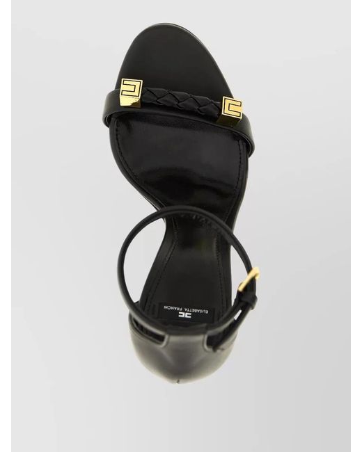 Elisabetta Franchi Black Leather Sandals