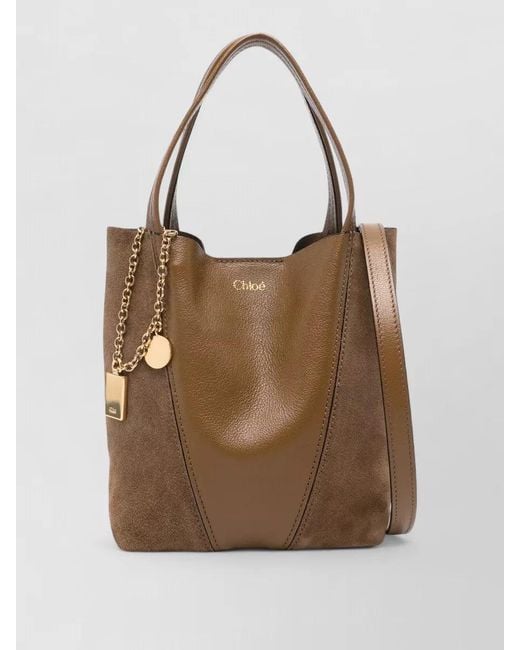Chloé Brown Spin Small Leather Tote Bag